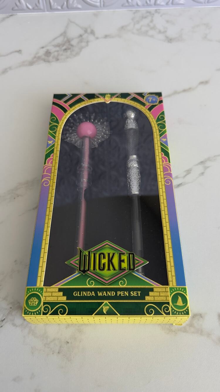 The Noble Collection Wicked Glinda's Wand Pen Set 2pk - Pink & Blue Ink NEW